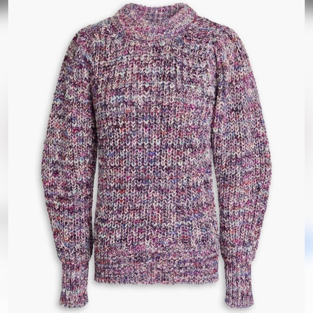 Isabel Marant Pleane Ribbed Knit Sweater Jumper Multicolour Pink Purple Size 38 - Picture 3 of 11